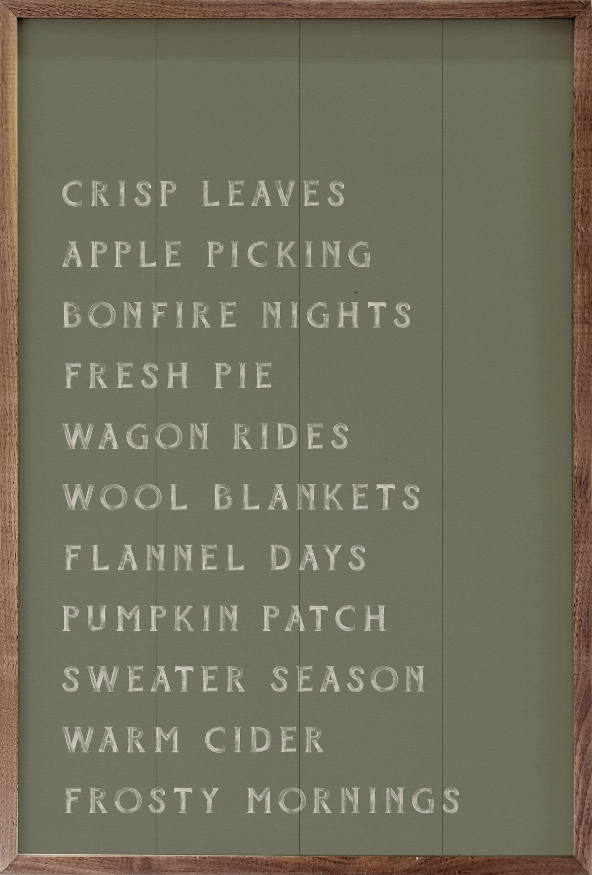 Autumn Activities List Wood Framed Print