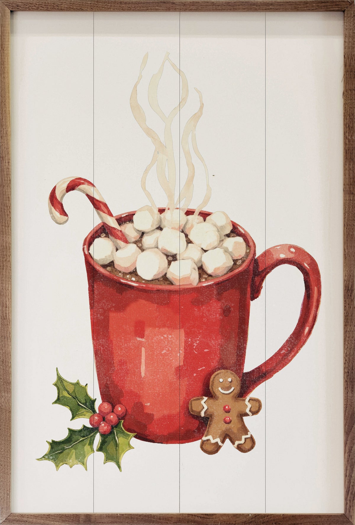 Christmas Hot Cocoa Wood Framed Print