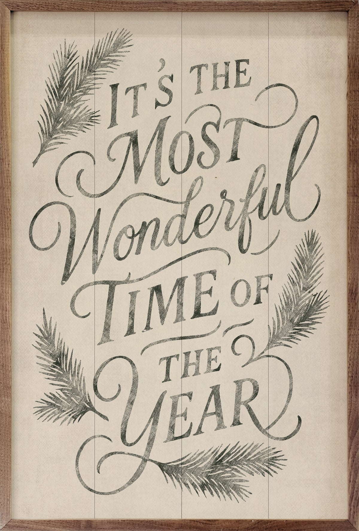 It's The Most Wonderful Time Pine Wood Framed Print