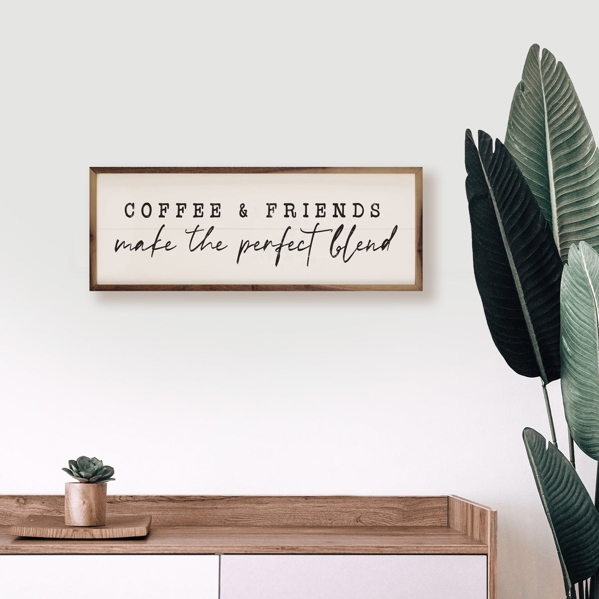 Coffee & Friends Wood Framed Print