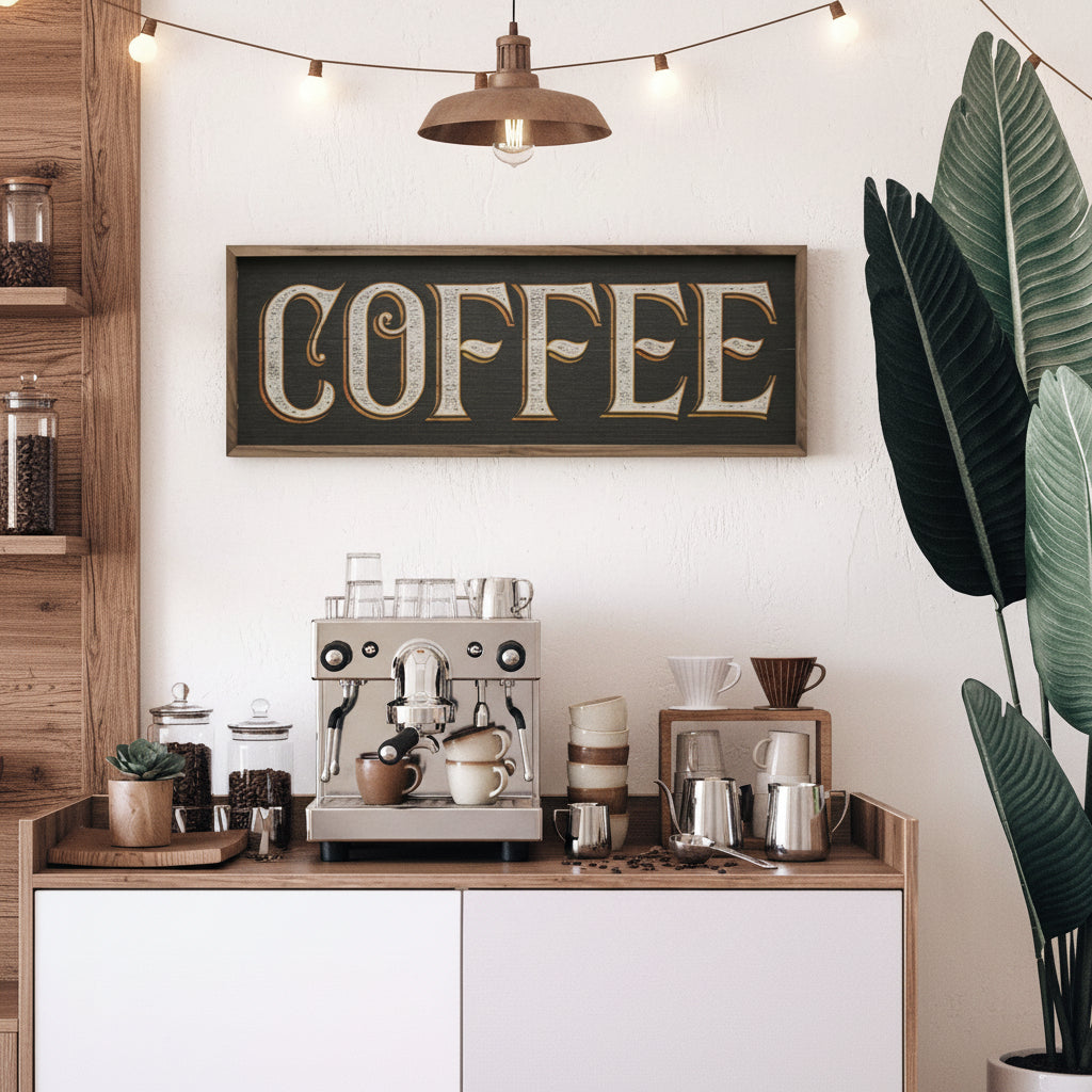 Coffee Wood Framed Print