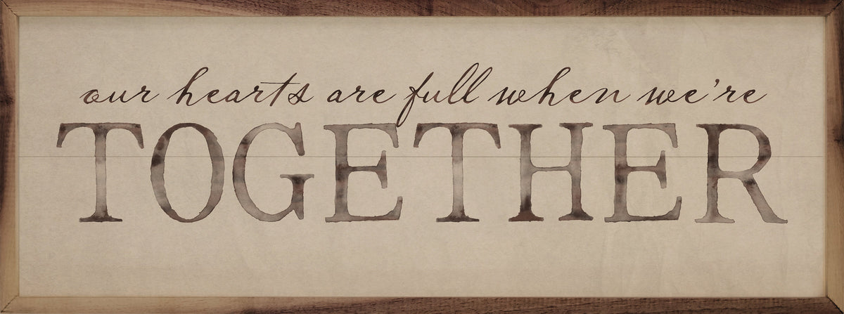 Hearts Are Full Together Wood Framed Print