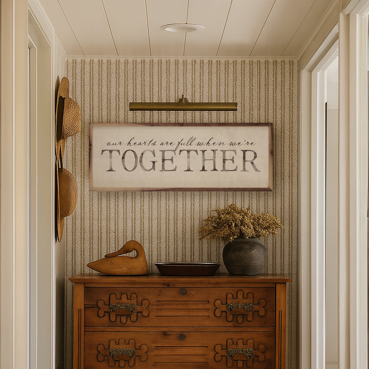 Hearts Are Full Together Wood Framed Print
