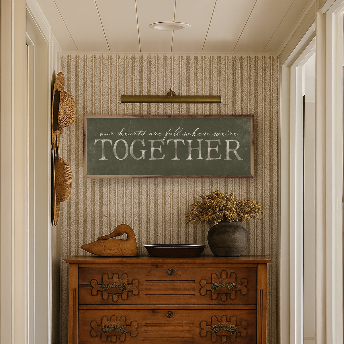Hearts Are Full Together Wood Framed Print