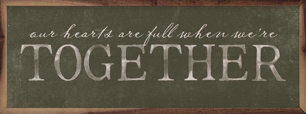 Hearts Are Full Together Wood Framed Print