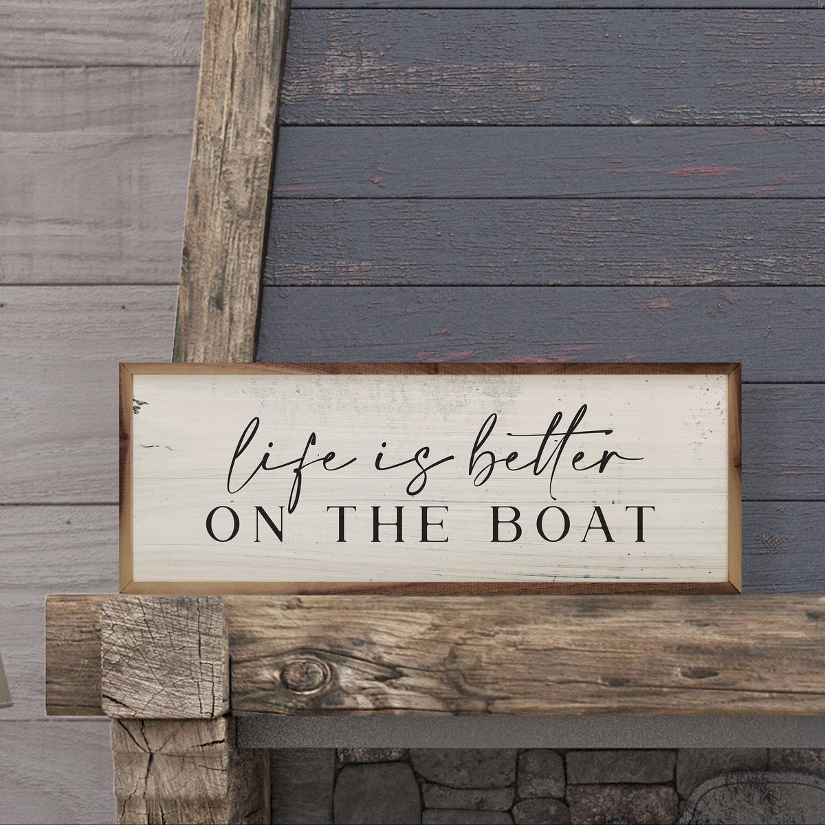Life Is Better On The Boat Wood Framed Print