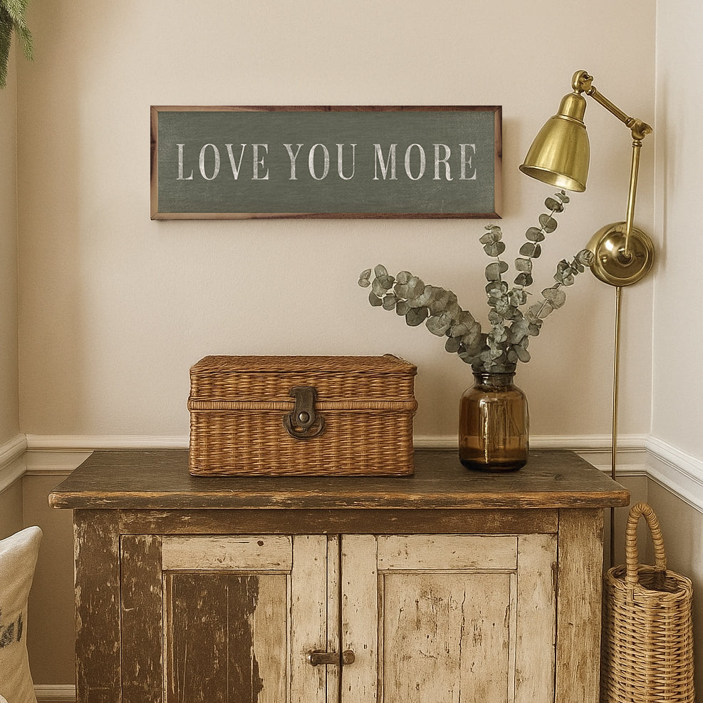 Love You More Wood Framed Print