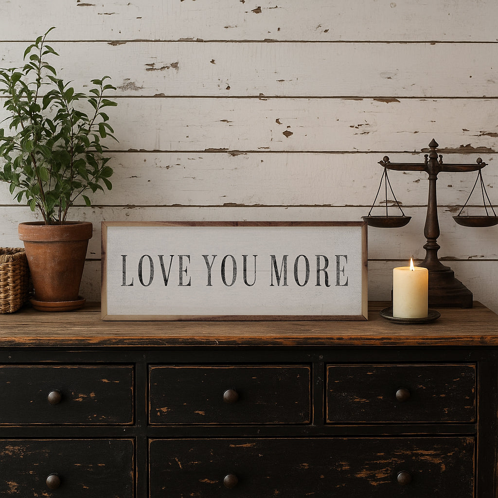 Love You More Wood Framed Print