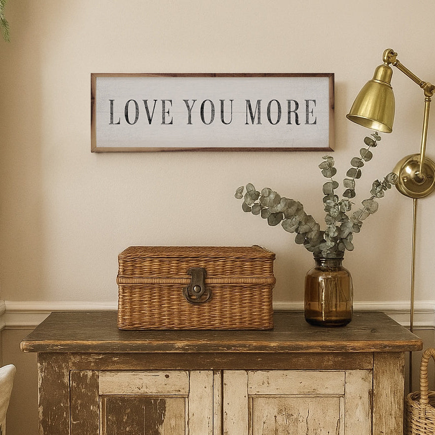 Love You More Wood Framed Print