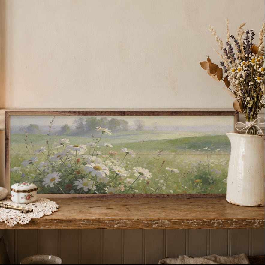Prairie Flower Line Wood Framed Print