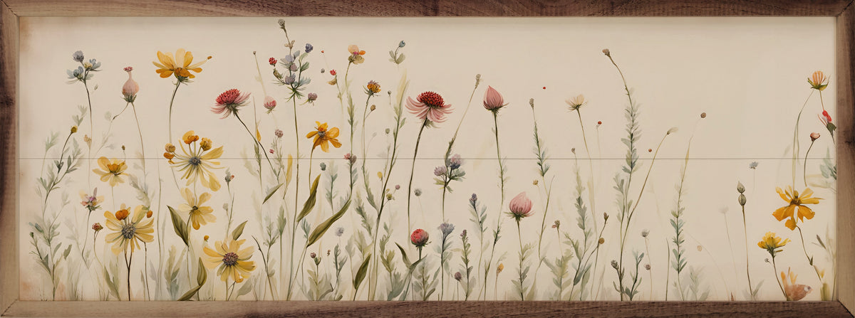 Simple Field Flowers Wood Framed Print
