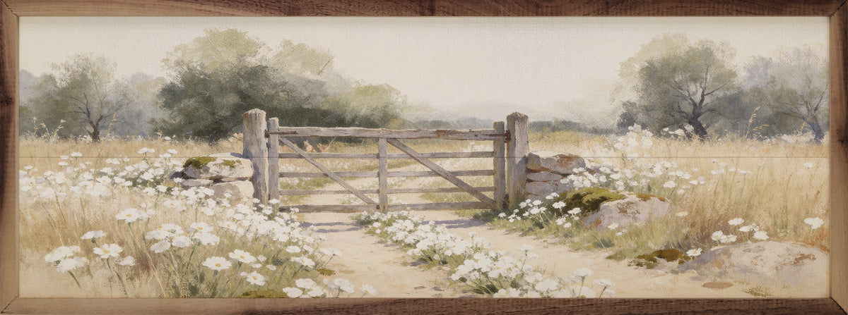 Soft Meadow's Gate Wood Framed Print