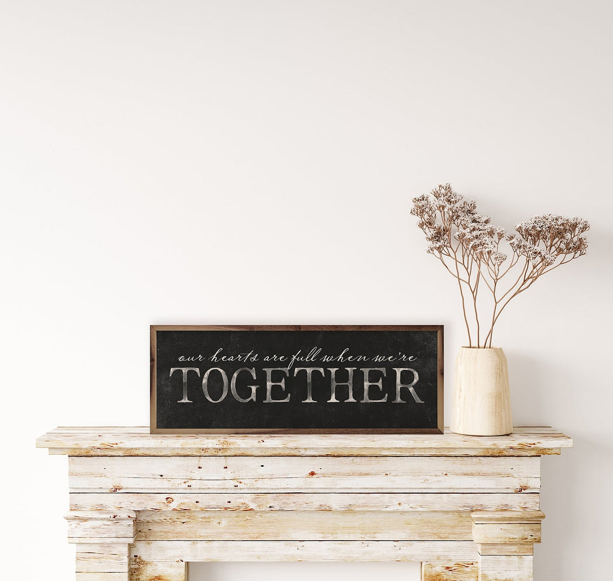 Hearts Are Full Together Wood Framed Print