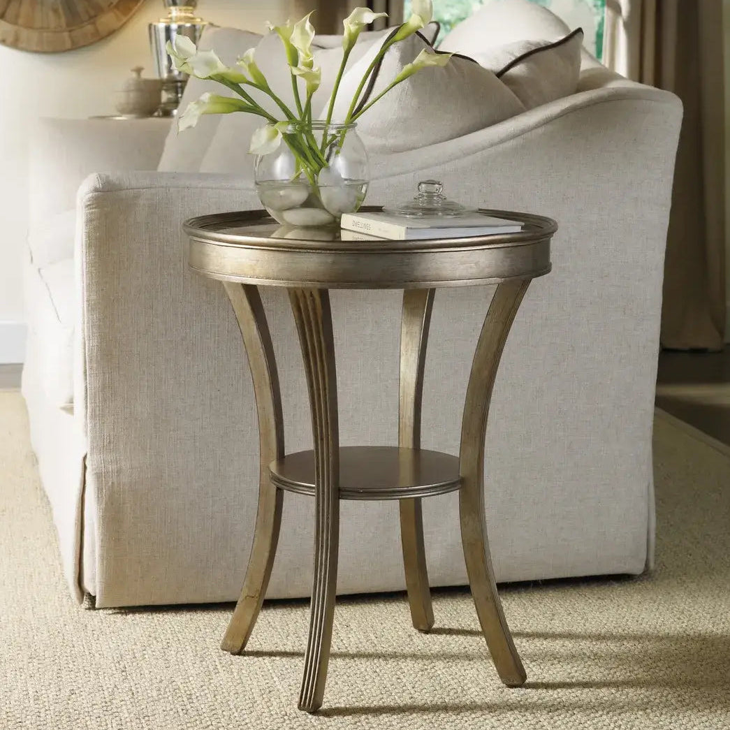 Sanctuary Round Mirrored Accent Table