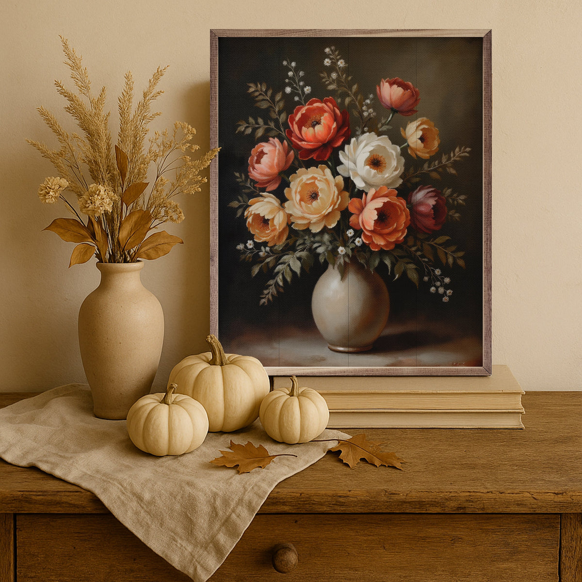 Autumn Bouquet Wood Framed Print