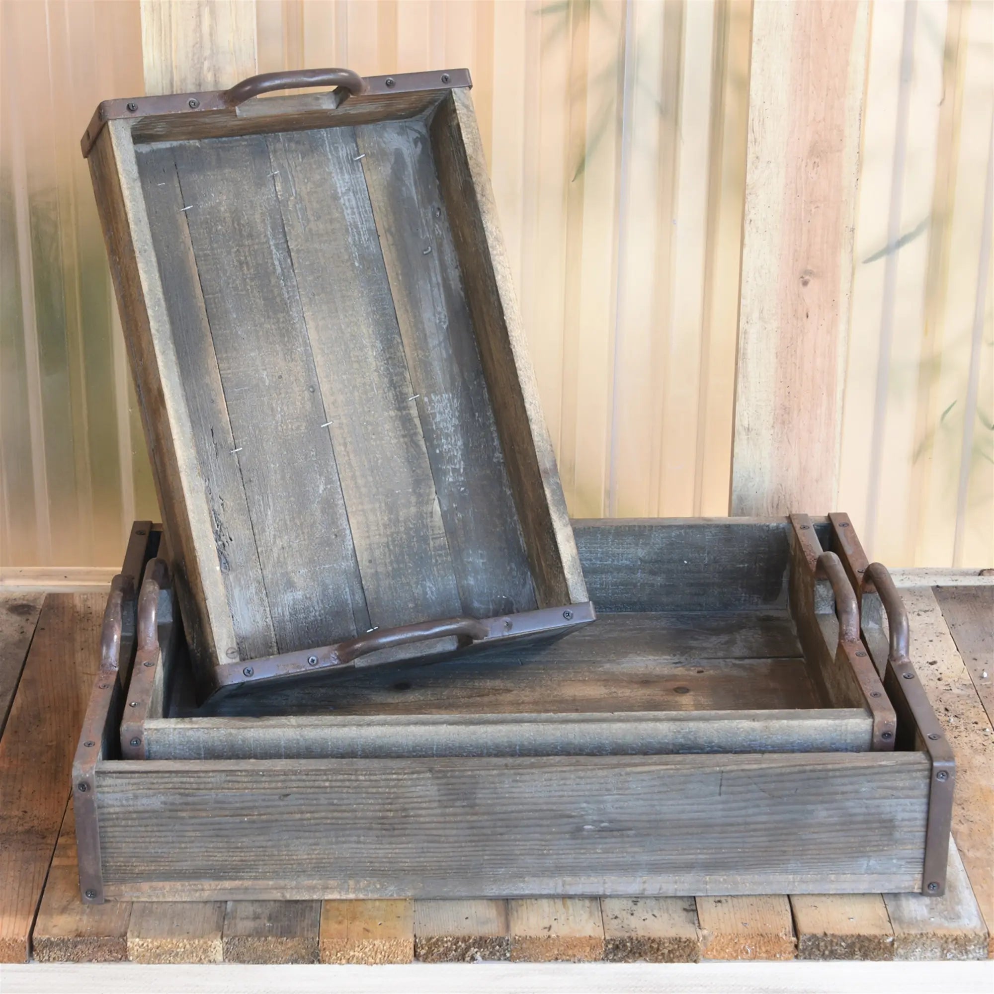 Jennings Wood Tray Set