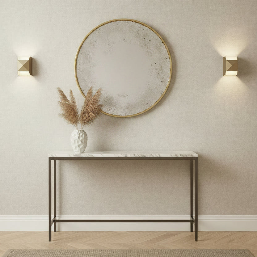 Convex Brass Mirror