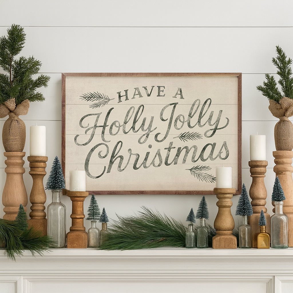Have A Holly Jolly Christmas Wood Framed Print