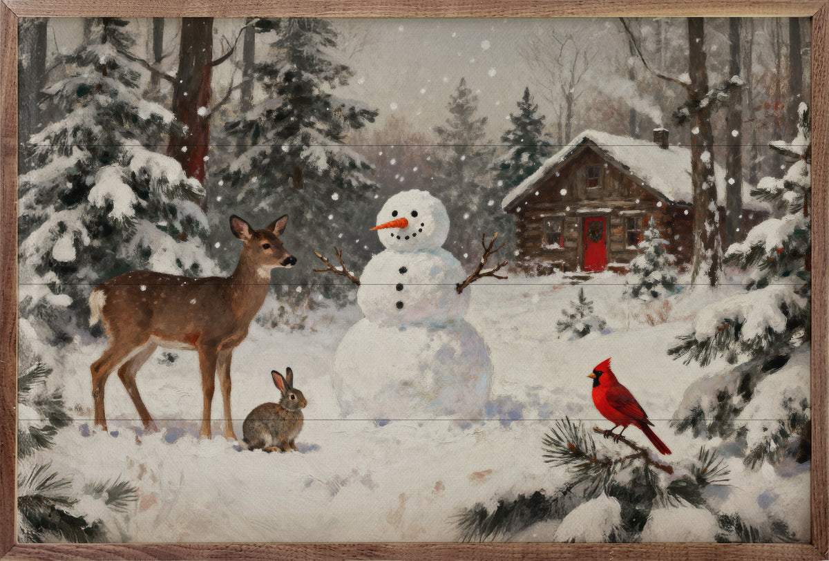 Woodland Friends Wood Framed Print