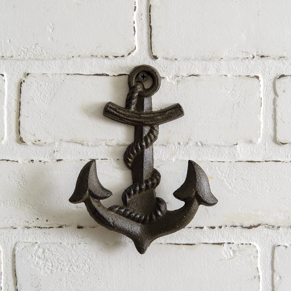 Cast Iron Anchor With Rope Wall Hook Set