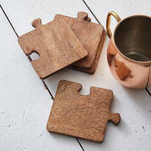 Wood Puzzle Coasters S/4