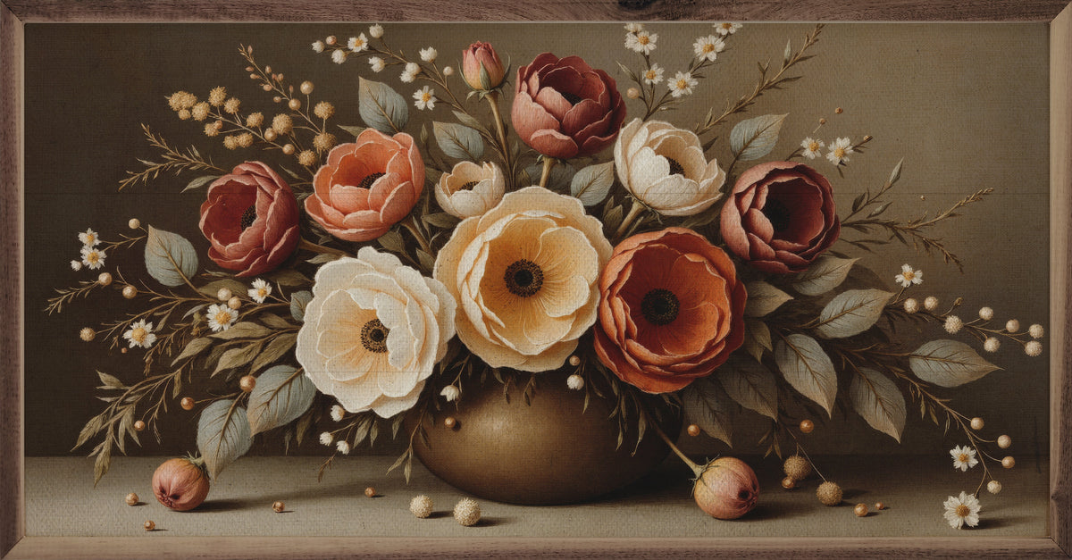 Large Autumn Bouquet Wood Framed Print