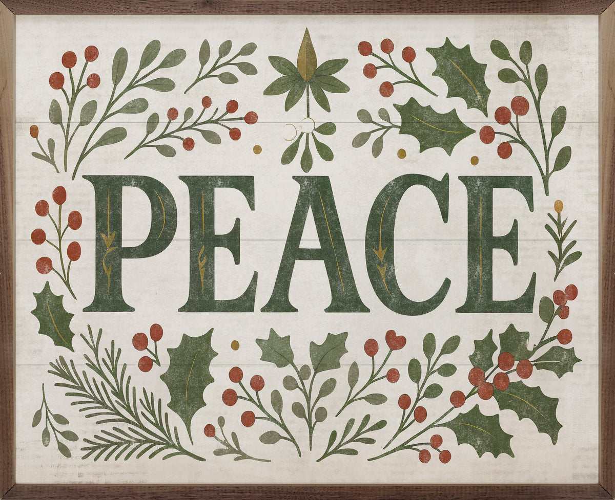 Decorative Peace Wood Framed Print