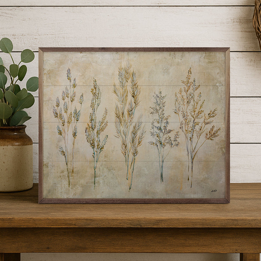 Whispering Grasses Wood Framed Print