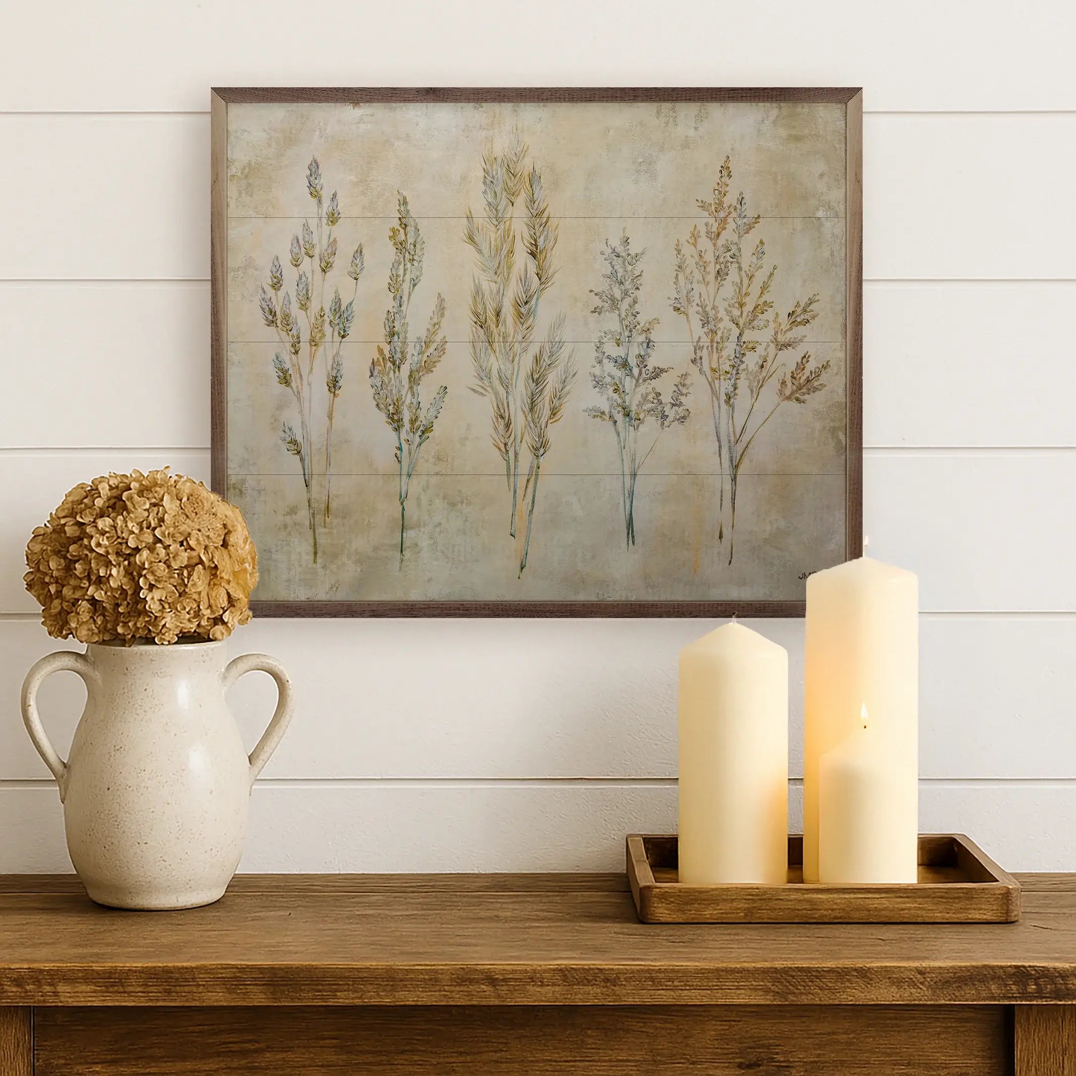Whispering Grasses Wood Framed Print
