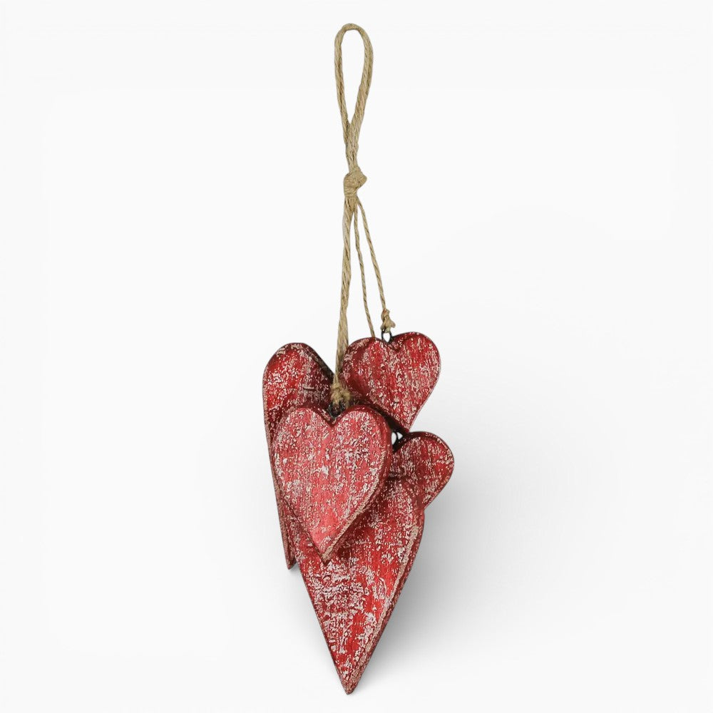 Bunch of Wood Hearts