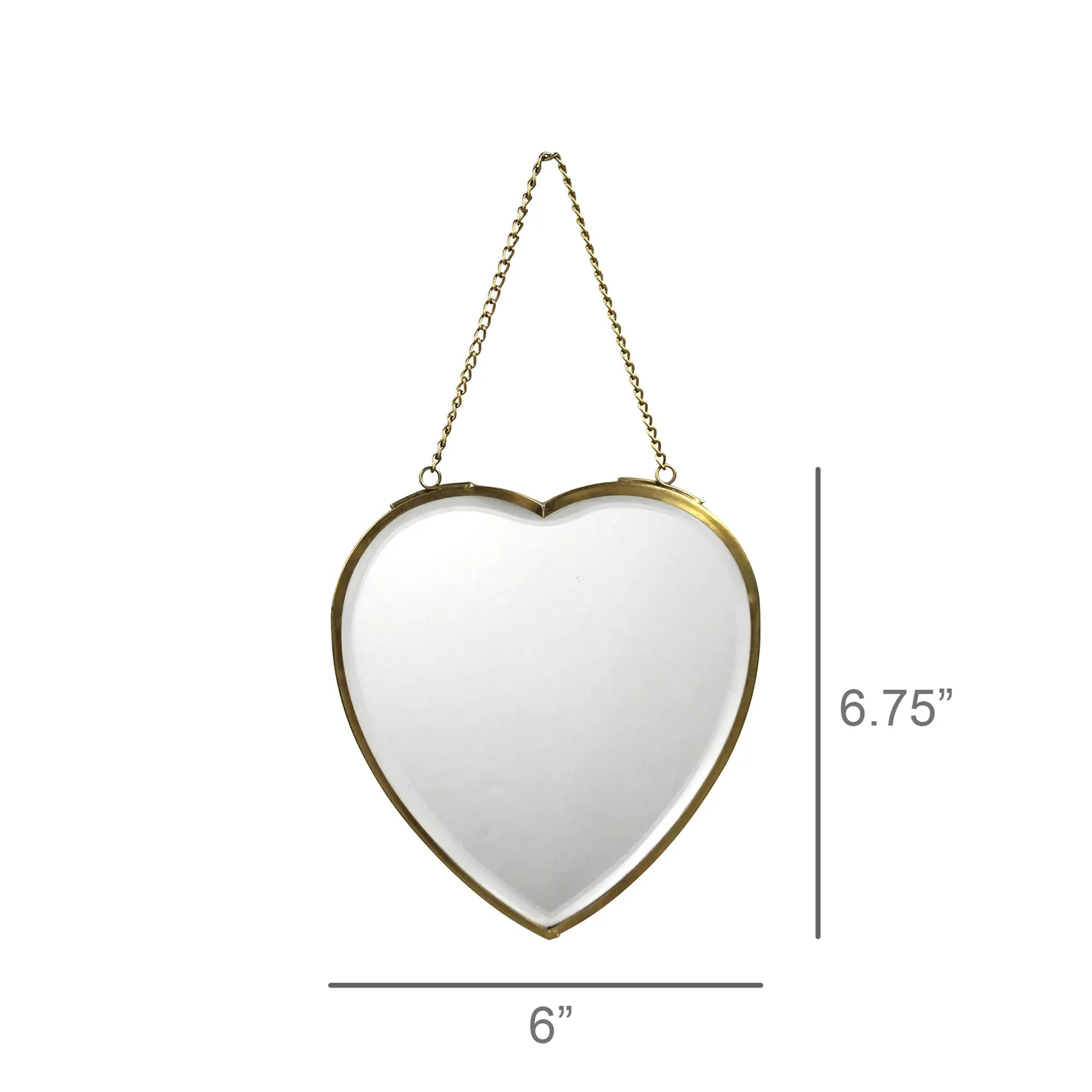 Brass Heart Chain Mirror