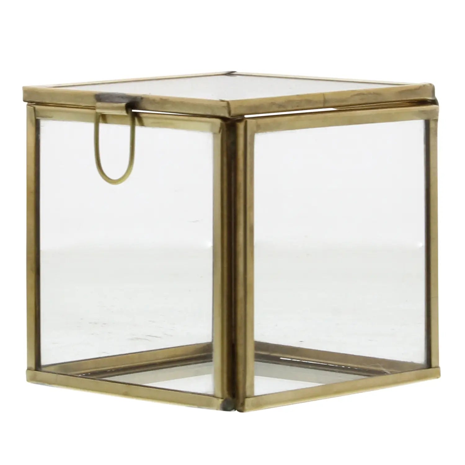 Pierre Demi Leaded Glass Brass Box