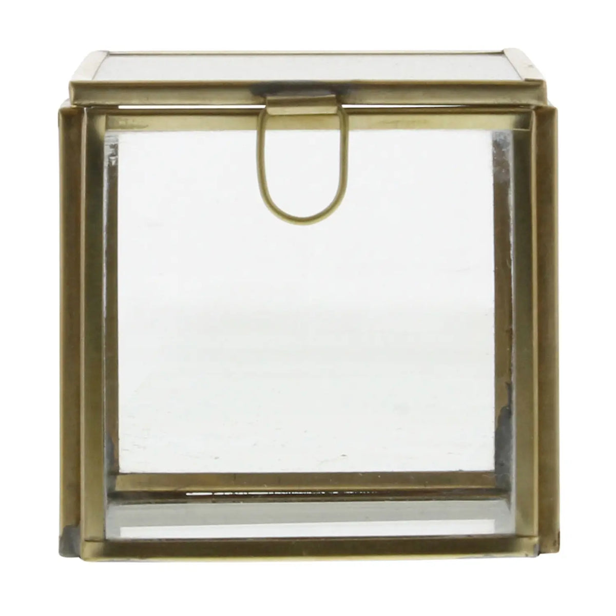 Pierre Demi Leaded Glass Brass Box