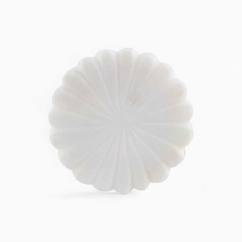 White Stone Floral Pattern Knob