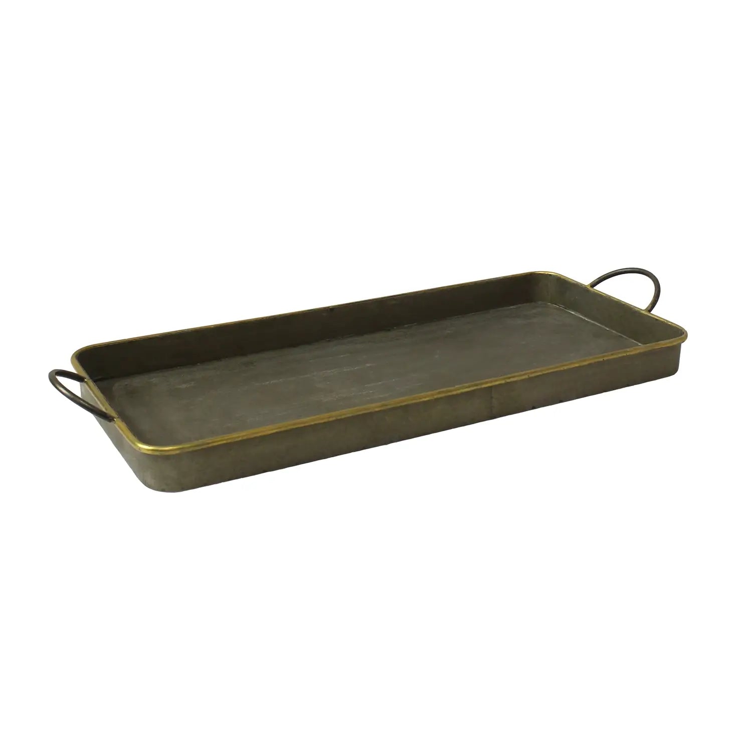 Archer Gold Rim Galvanized Tray Set