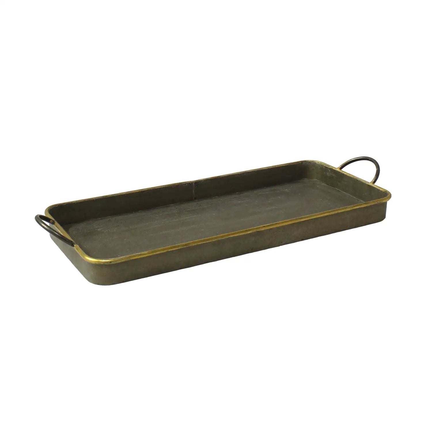 Archer Gold Rim Galvanized Tray Set