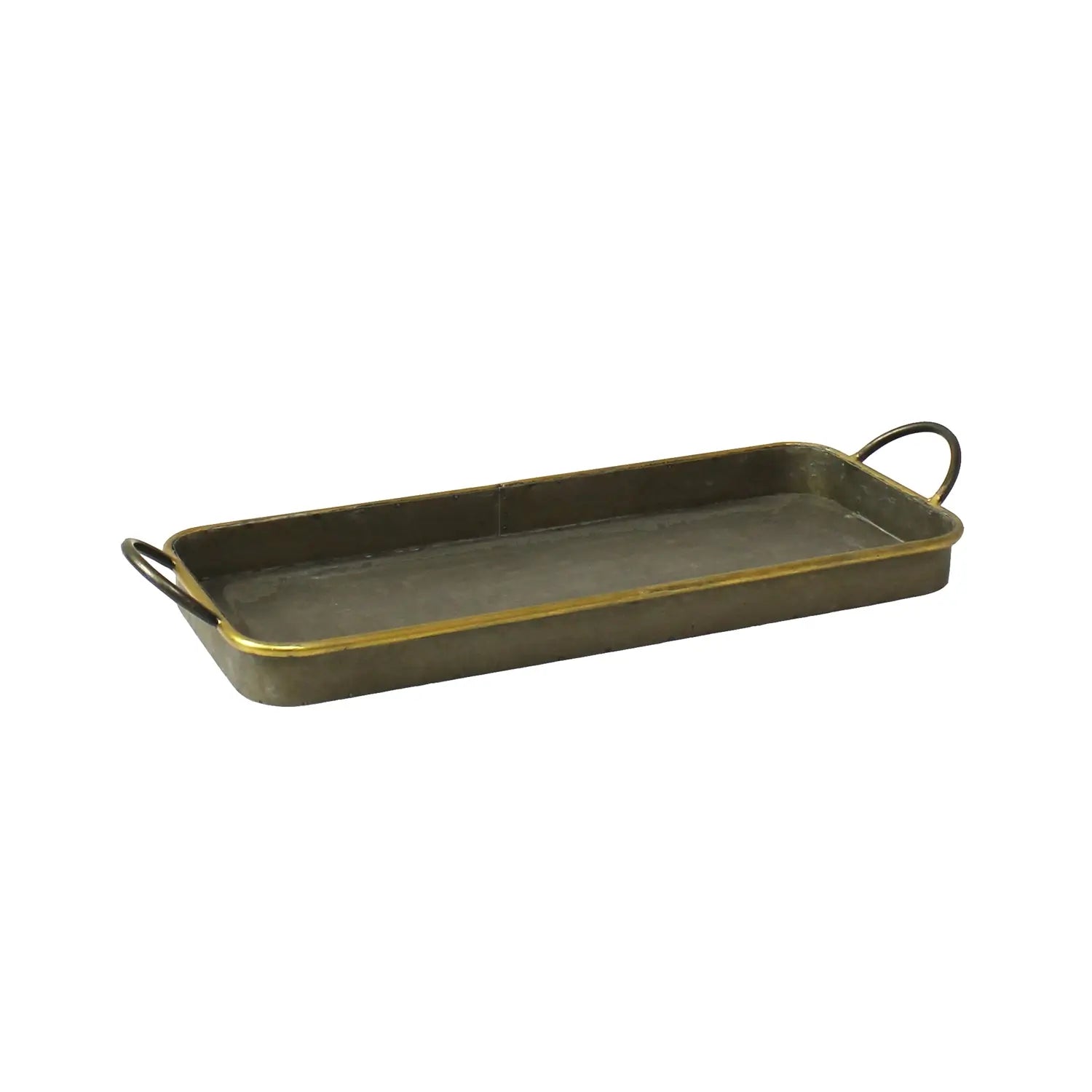 Archer Gold Rim Galvanized Tray Set