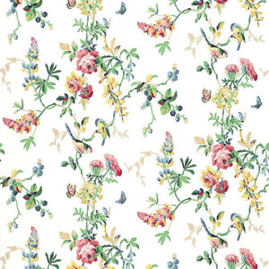 Schumacher Chickadee Floral Wallpaper