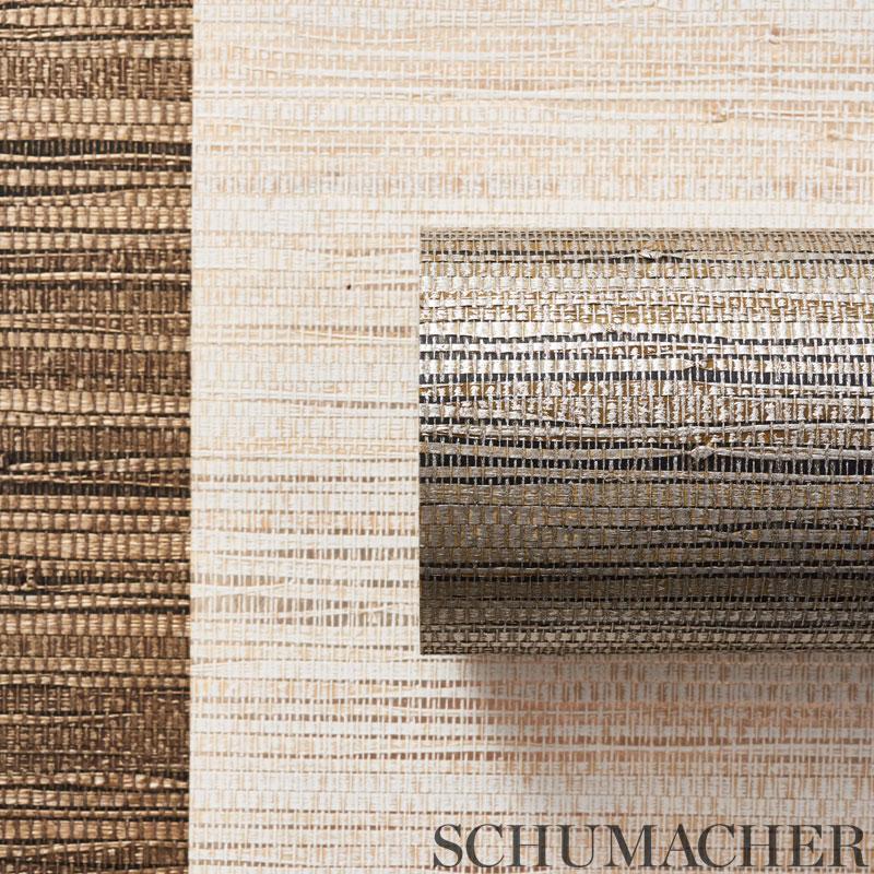 Schumacher Burnished Raffia Wallpaper