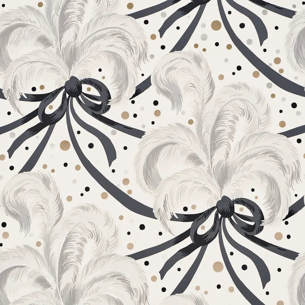 Schumacher Plumes Et Rubans Wallpaper