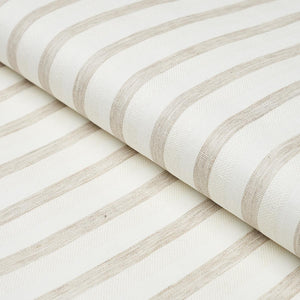 Schumacher Textured Linen Stripe Wallpaper