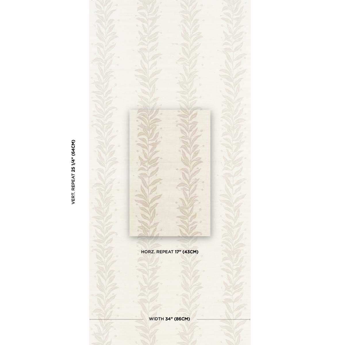 Schumacher Tendril Stripe Sisal Wallpaper