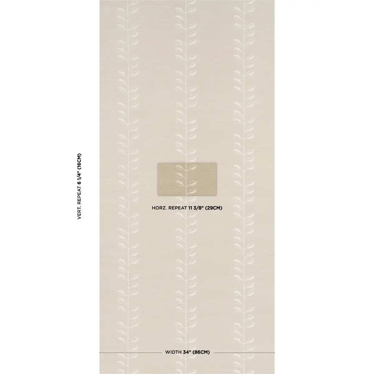Schumacher Geo Leaf Sisal Wallpaper