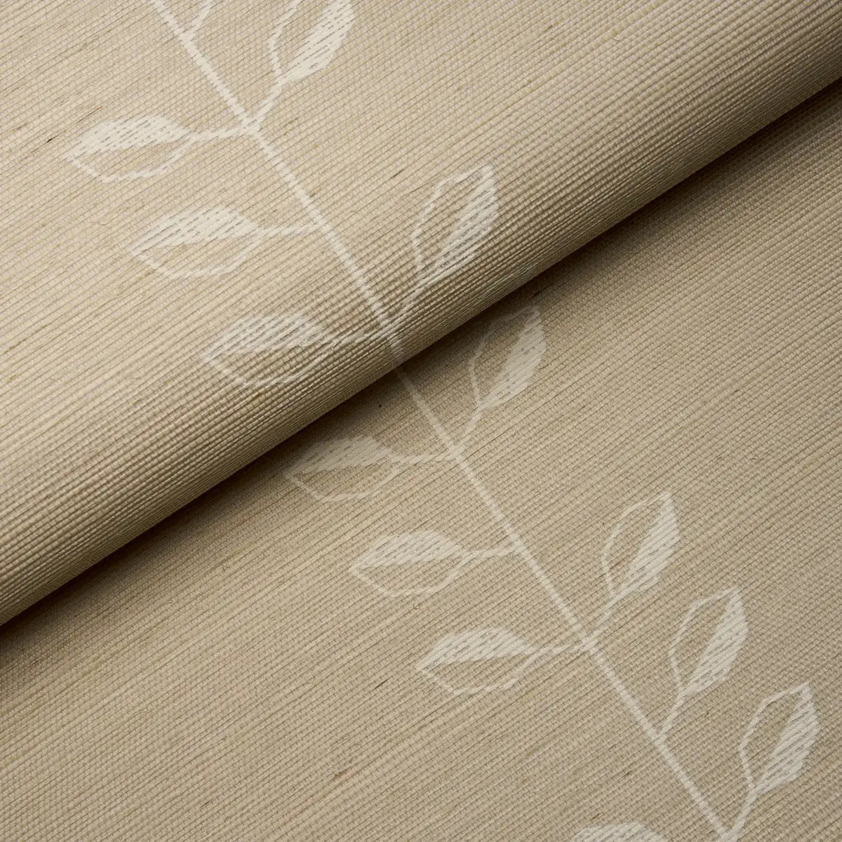 Schumacher Geo Leaf Sisal Wallpaper