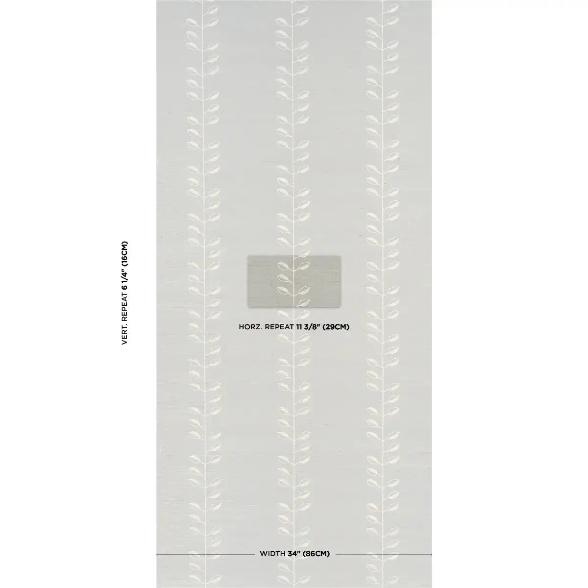 Schumacher Geo Leaf Sisal Wallpaper