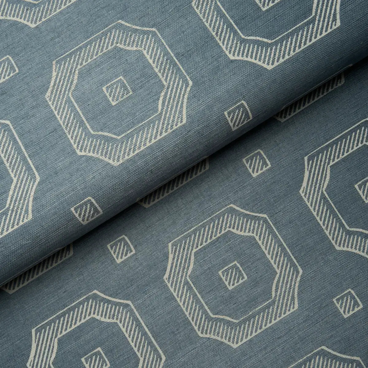 Schumacher Beveled Frame Sisal Wallpaper