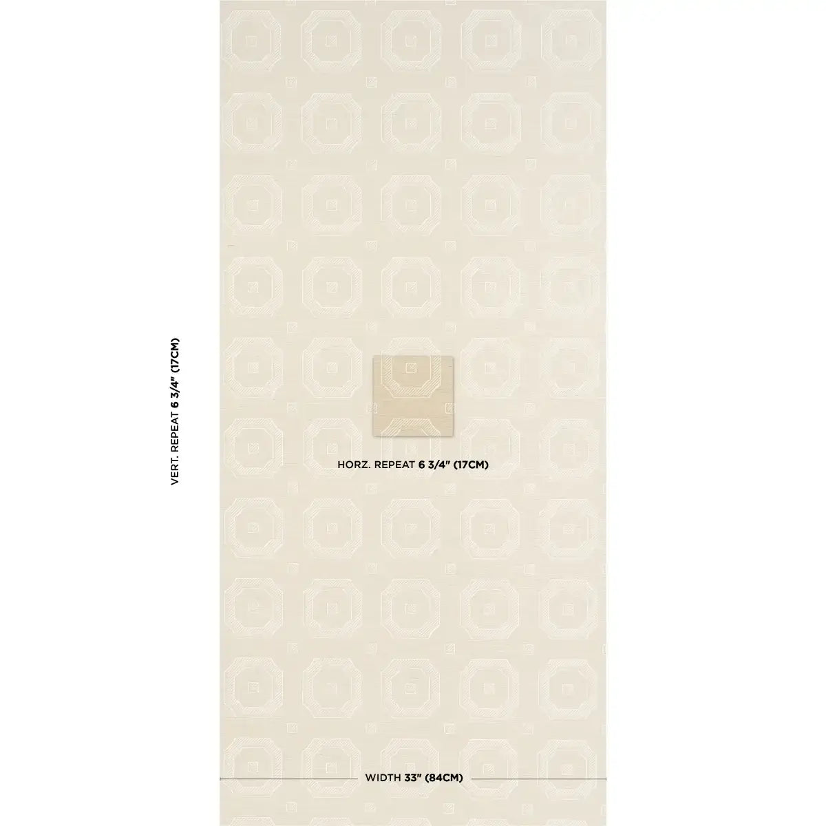 Schumacher Beveled Frame Sisal Wallpaper