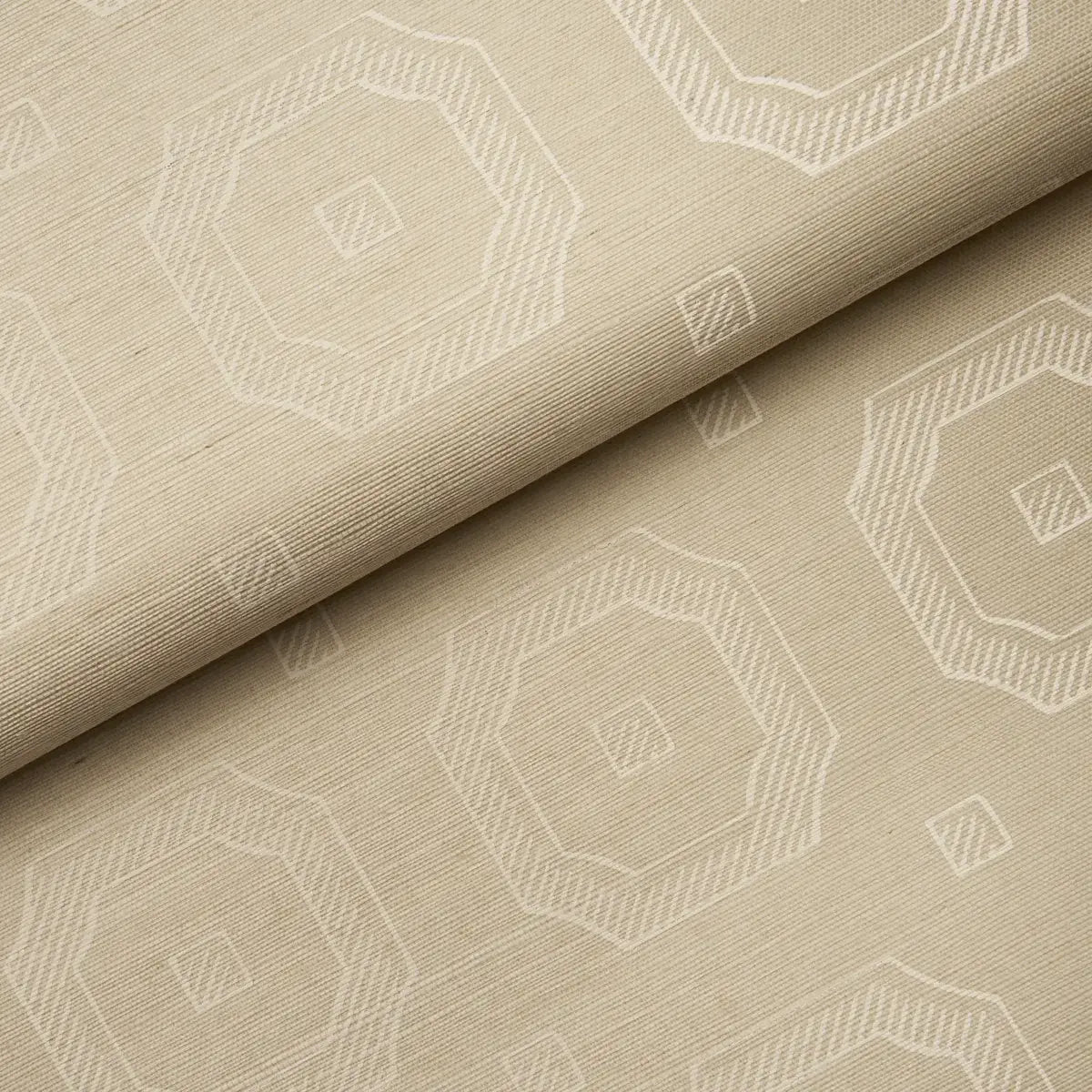 Schumacher Beveled Frame Sisal Wallpaper