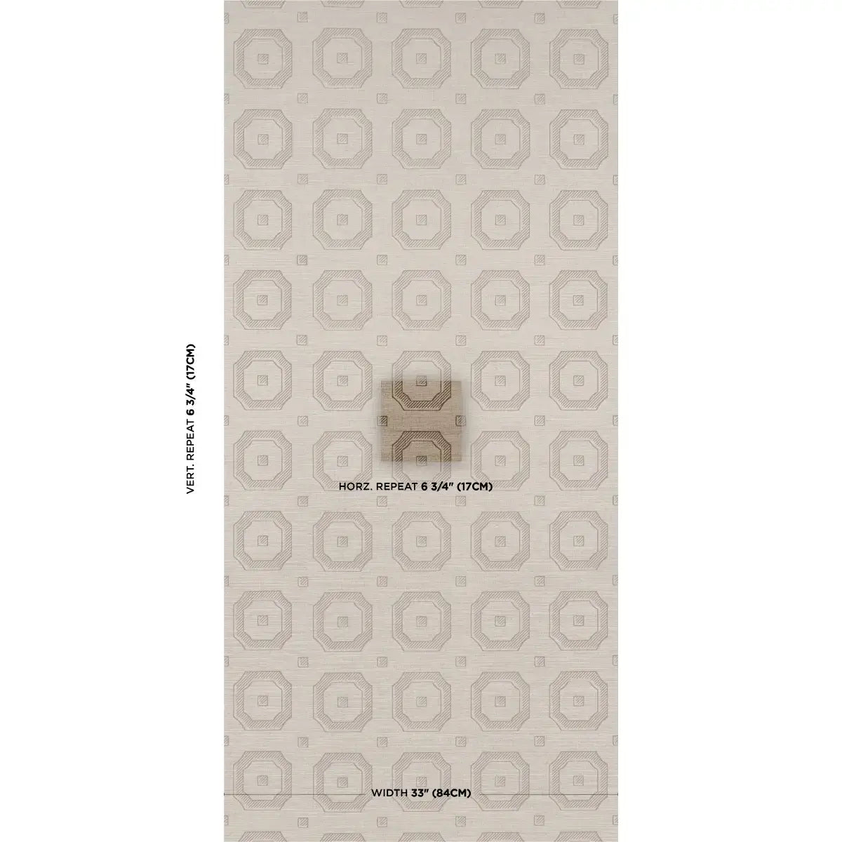 Schumacher Beveled Frame Sisal Wallpaper