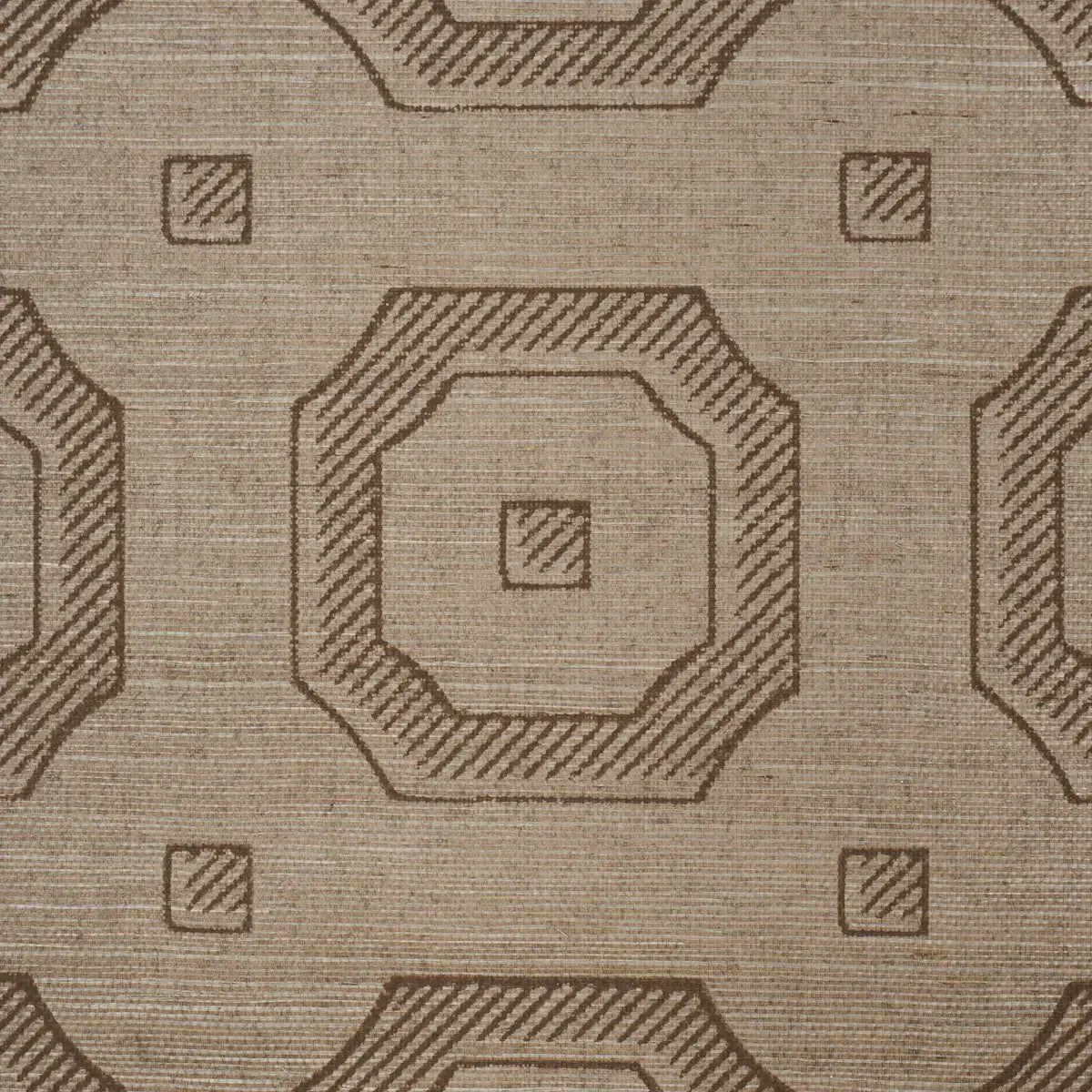 Schumacher Beveled Frame Sisal Wallpaper